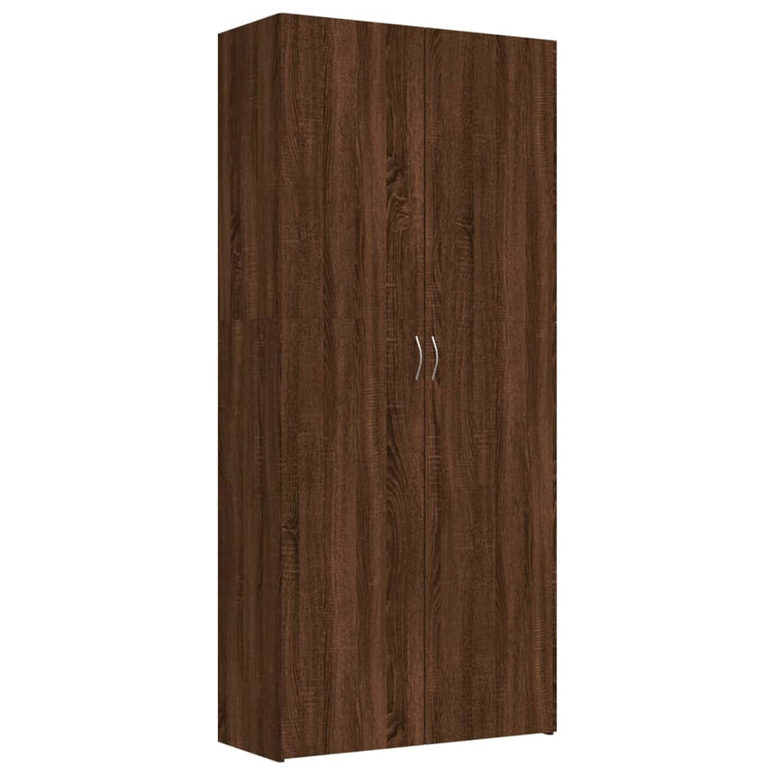 Schoenenkast 80X35,5X180 Cm Bewerkt Hout Bruin Eikenkleur