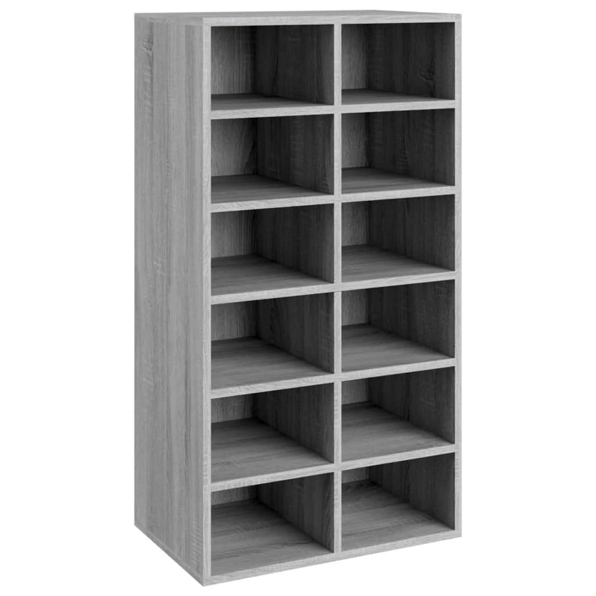 Schoenenrek 54X34X100,5 Cm Bewerkt Hout Eikenkleur Grijs Sonoma