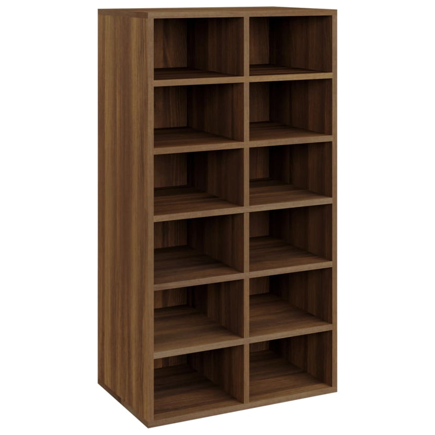 Schoenenrek 54X34X100,5 Cm Bewerkt Hout Bruin Eikenkleur Grijs Sonoma
