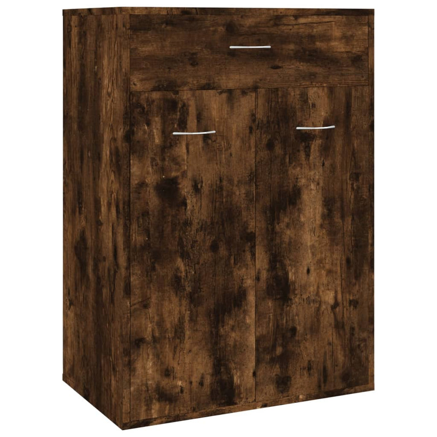 Schoenenkast 60X35X84 Cm Bewerkt Hout Kleurig Gerookt Eiken