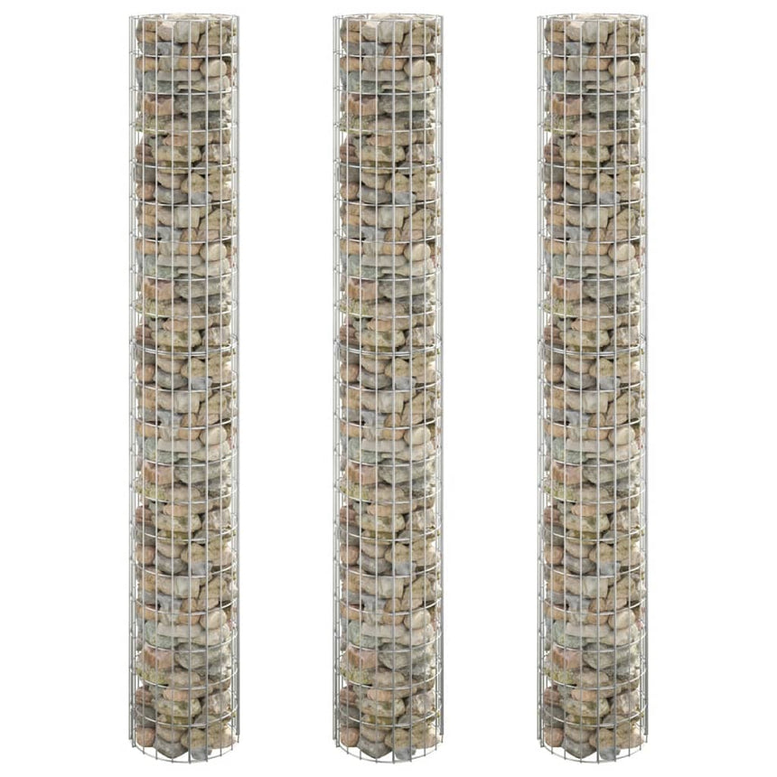 Gabion Plantenbakken 3 St Rond Verhoogd Ø30X100 Cm Staal