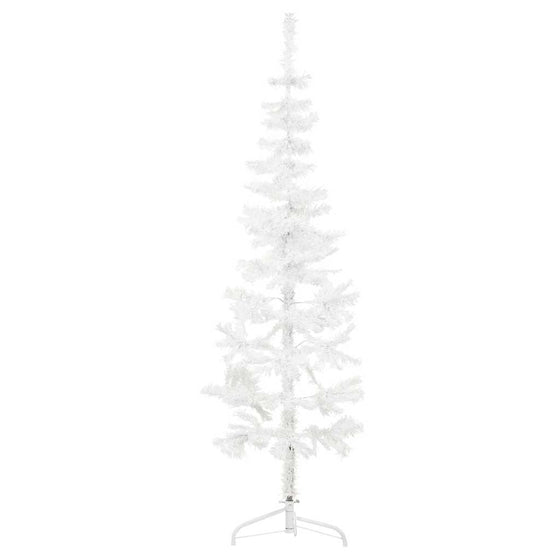 Kunstkerstboom Half Met Standaard Smal Wit