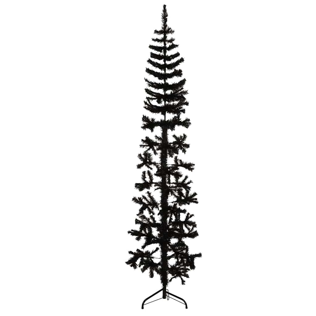Kunstkerstboom Half Met Standaard Smal Zwart