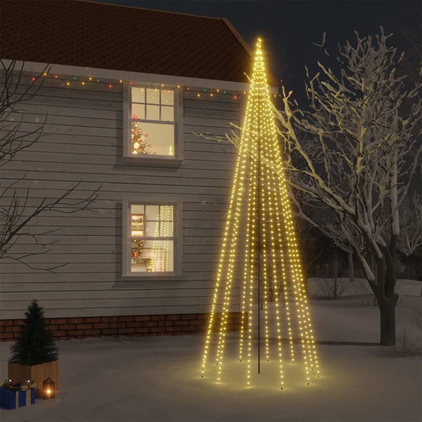 Kerstboom Met Grondpin 732 Led's Warmwit 500 Cm Blauw