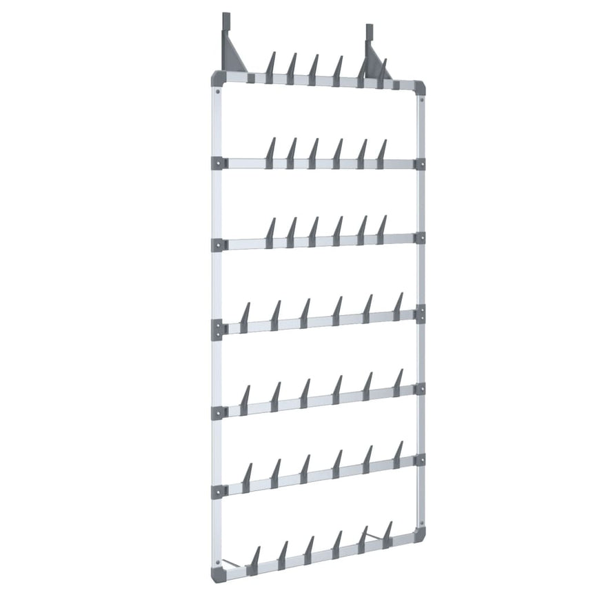 Schoenenrek Hangend 66X13X139 Cm Zilverkleurig