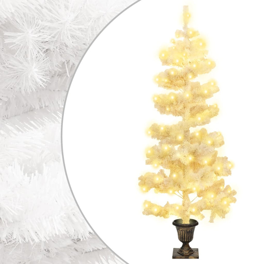 Kunstkerstboom Met Verlichting En Standaard 150 Cm Pvc Wit