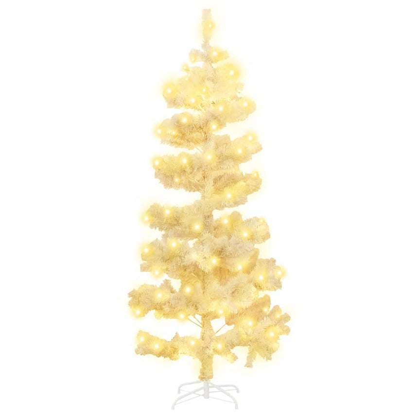 Kunstkerstboom Met Verlichting En Standaard 150 Cm Pvc Wit