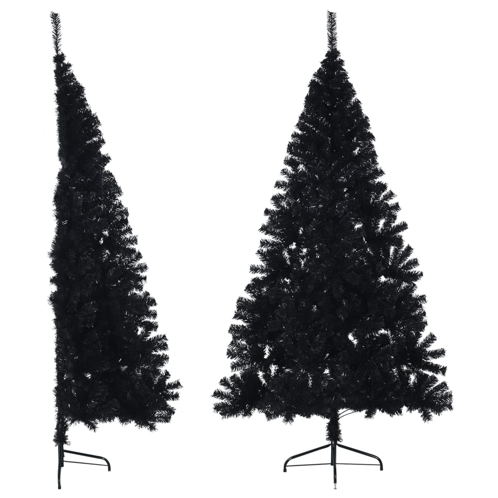 Kunstkerstboom Met Standaard Half 240 Cm Pvc Zwart
