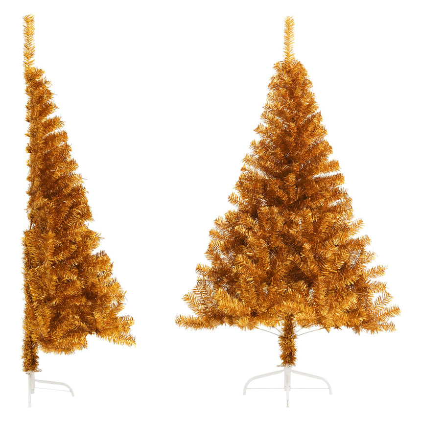 Kunstkerstboom Half Met Standaard 210 Cm Pet Kleurig Goud