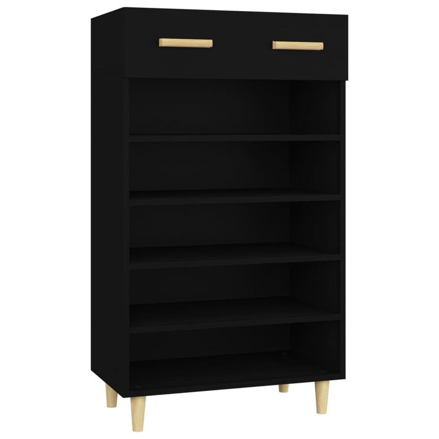 Schoenenkast 60X35X105 Cm Bewerkt Hout Zwart