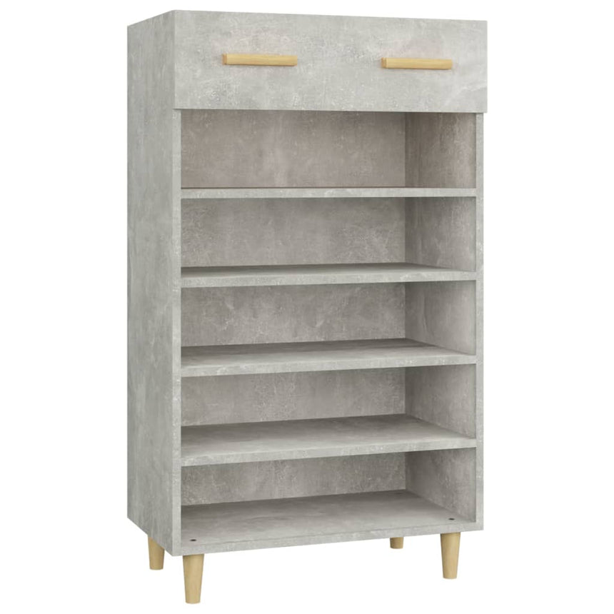 Schoenenkast 60X35X105 Cm Bewerkt Hout Betongrijs