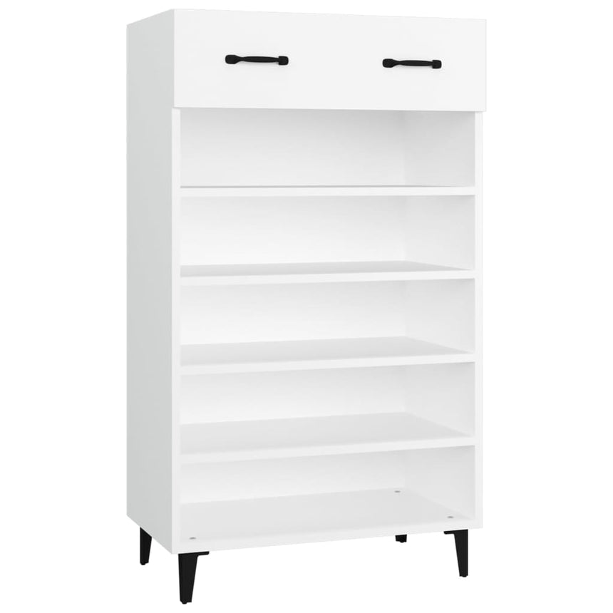 Schoenenkast 60X35X105 Cm Bewerkt Hout Wit