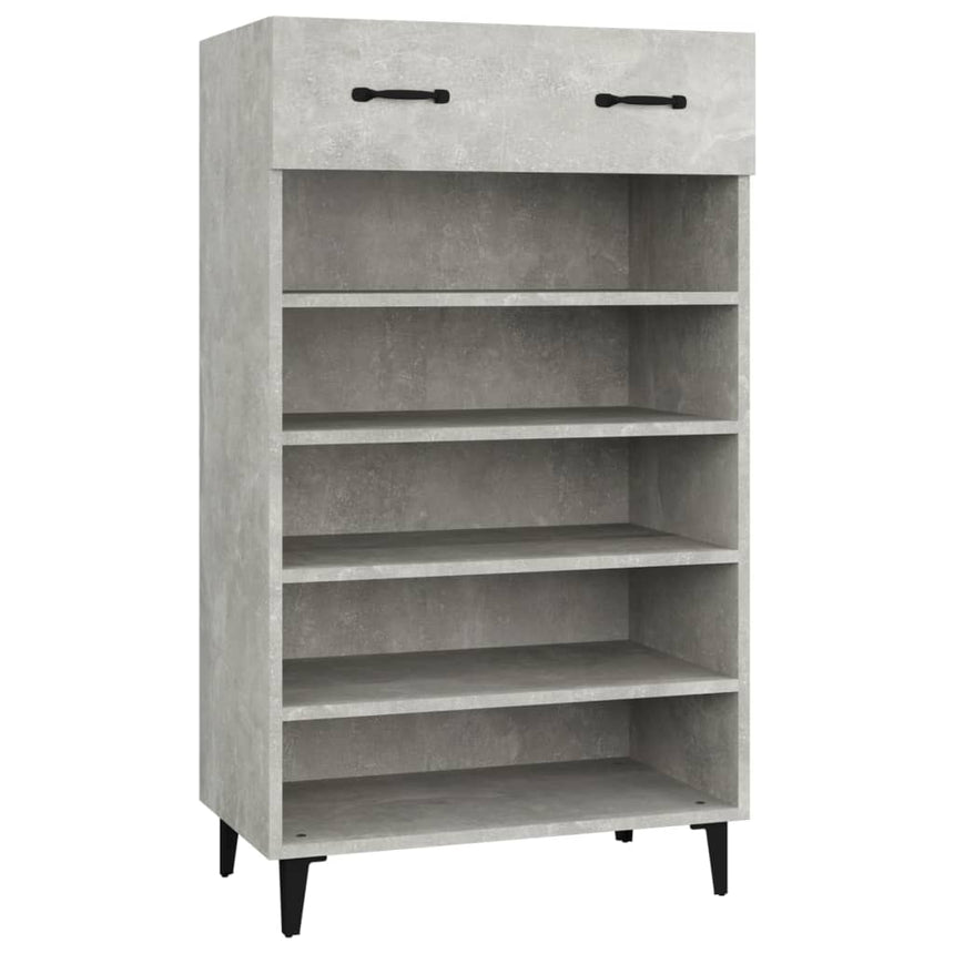 Schoenenkast 60X35X105 Cm Bewerkt Hout Betongrijs