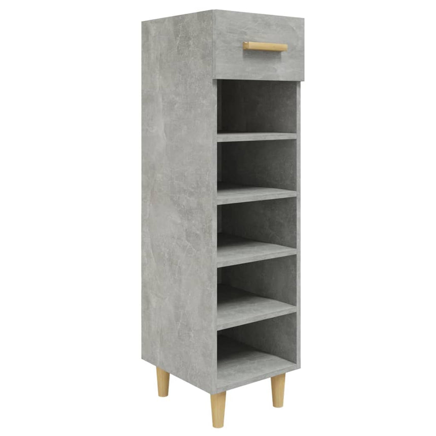 Schoenenkast 30X35X105 Cm Bewerkt Hout Betongrijs