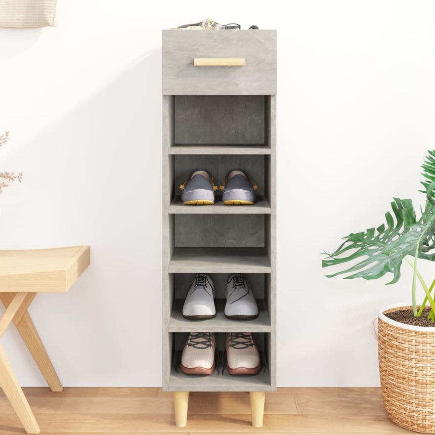 Schoenenkast 30X35X105 Cm Bewerkt Hout Betongrijs
