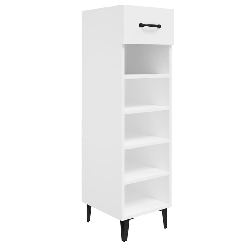 Schoenenkast 30X35X105 Cm Bewerkt Hout Hoogglans Wit
