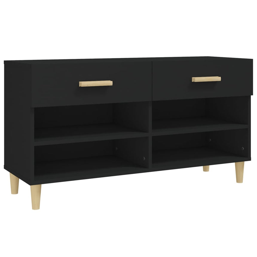 Schoenenkast 102X35X55 Cm Bewerkt Hout Zwart