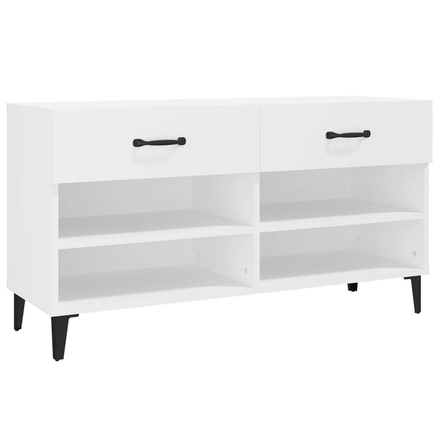 Schoenenkast 102X35X55 Cm Bewerkt Hout Wit