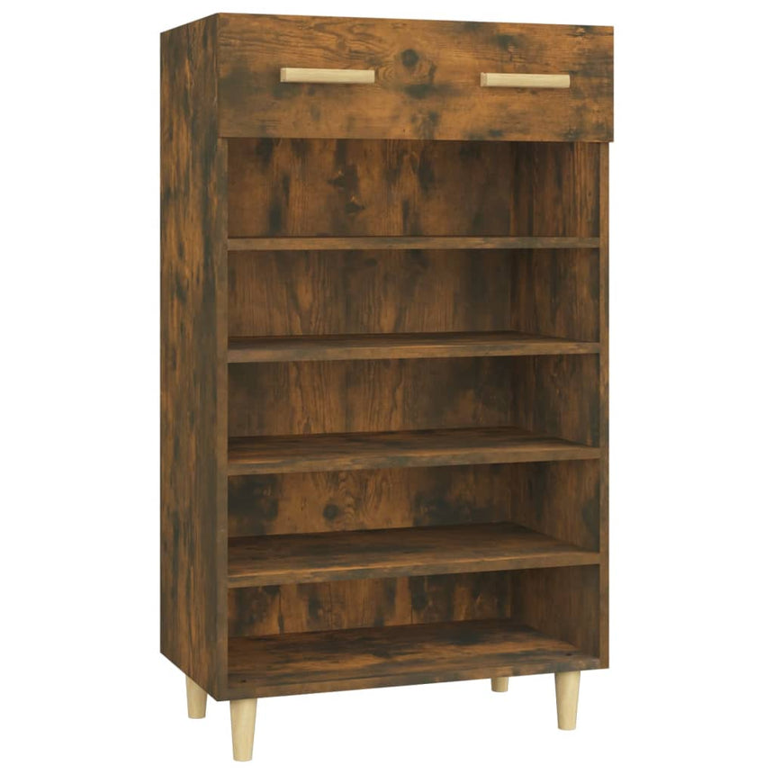 Schoenenkast 60X35X105 Cm Bewerkt Hout Kleurig Gerookt Eiken