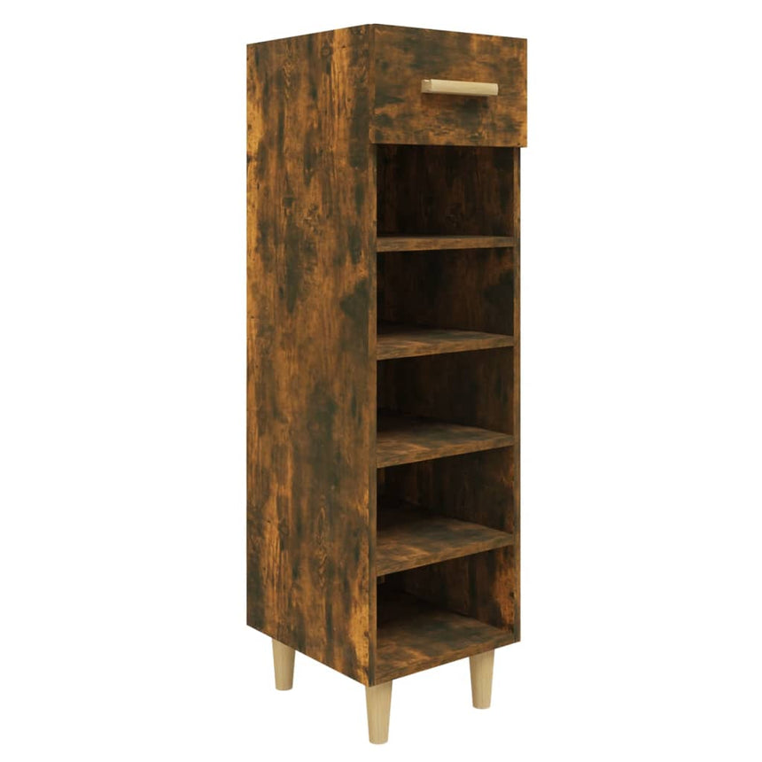 Schoenenkast 30X35X105 Cm Bewerkt Hout Kleurig Gerookt Eiken