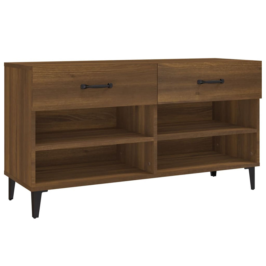Schoenenkast 102X35X55 Cm Bewerkt Hout Bruin Eikenkleur