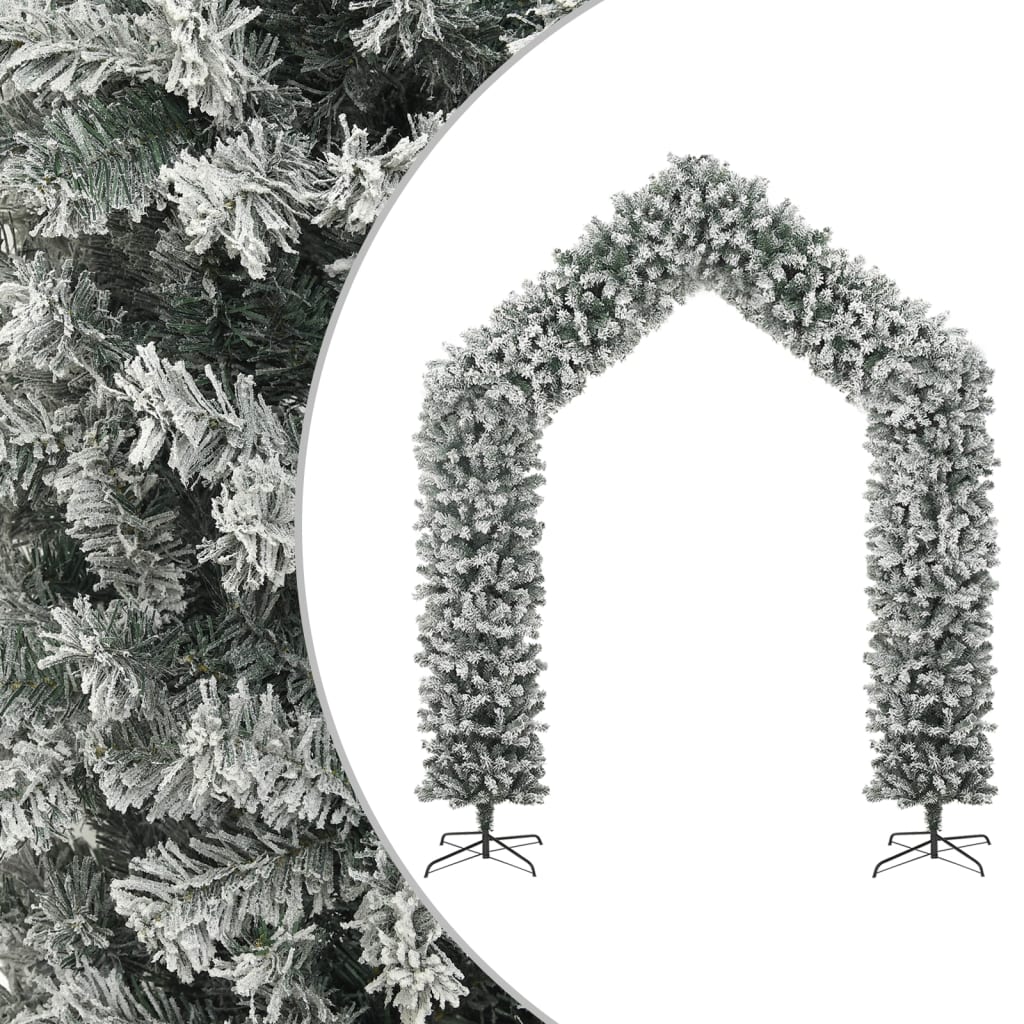 Kerstboog Met Sneeuwvlokken 270 Cm Wit En Groen