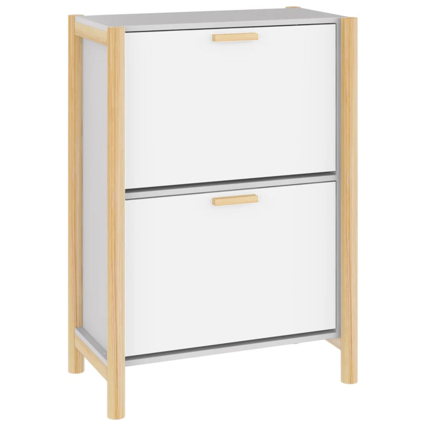 Schoenenkast 57,5X33X80 Cm Bewerkt Hout Wit