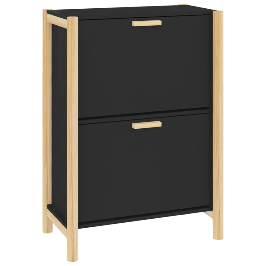 Schoenenkast 57,5X33X80 Cm Bewerkt Hout Zwart