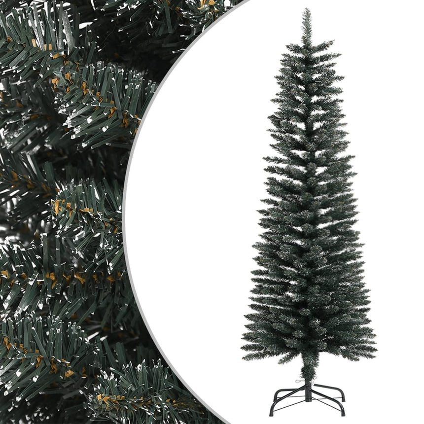Kunstkerstboom Met Standaard Smal Pvc Groen Bruin