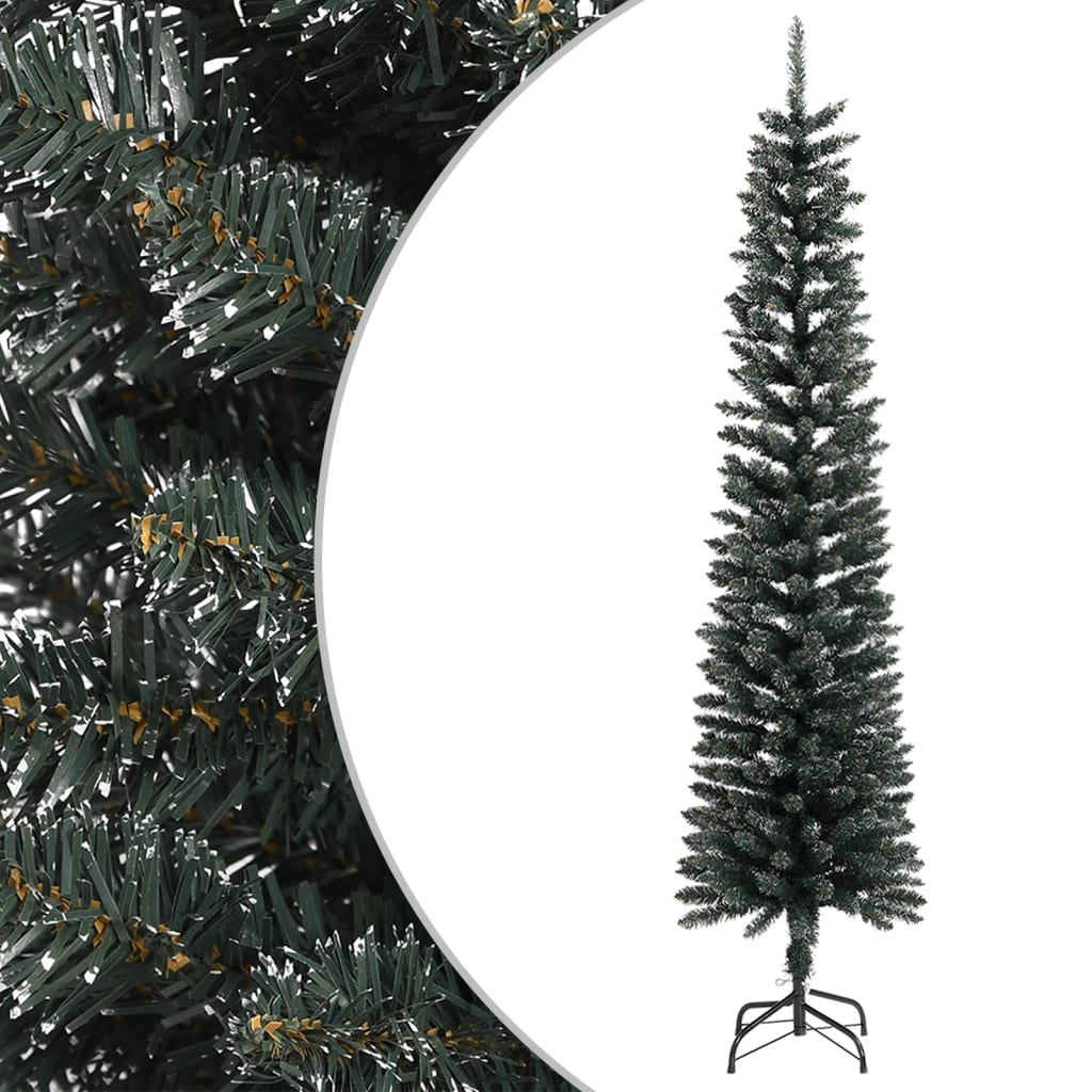 Kunstkerstboom Met Standaard Smal Pvc Groen Bruin