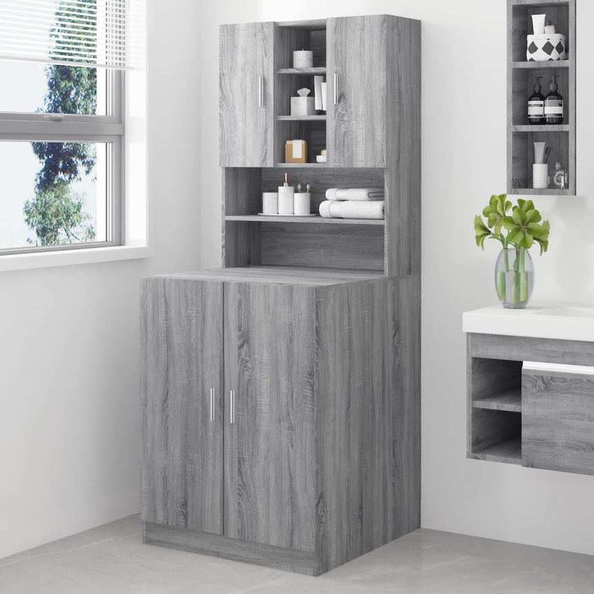 Wasmachinekast Bewekrt Hout Eikenkleurig