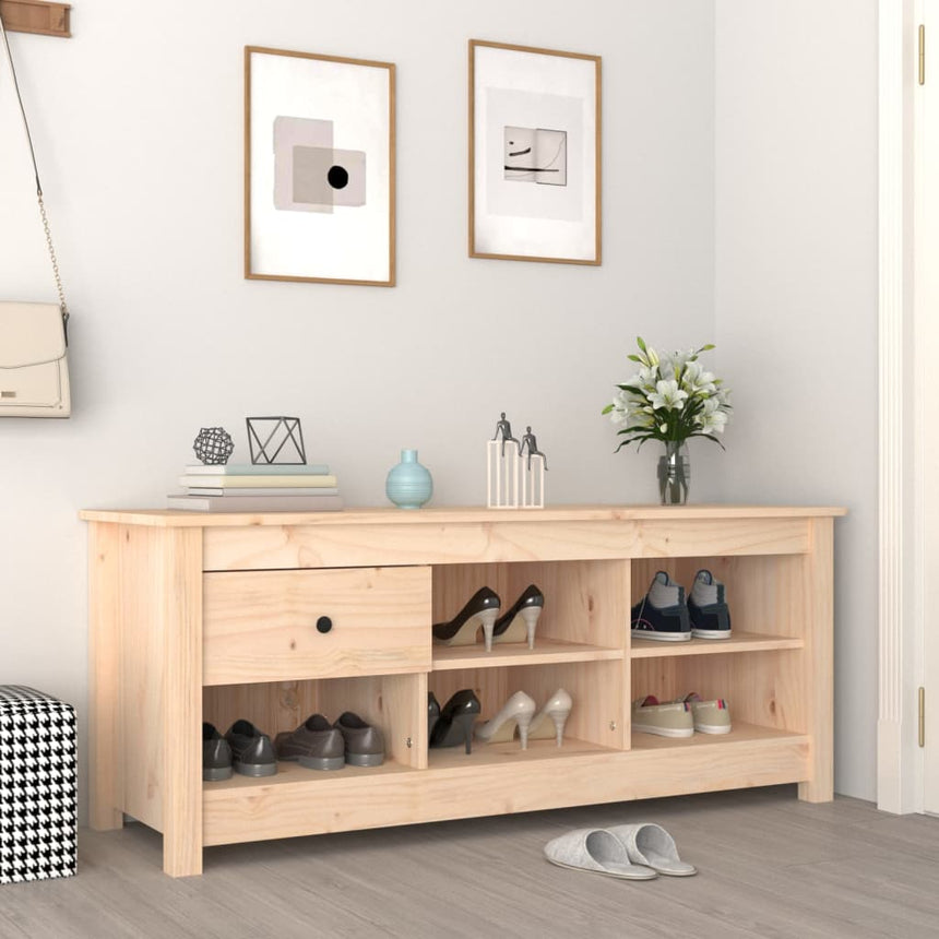 Schoenenkast 110X38X45,5 Cm Massief Grenenhout Naturel
