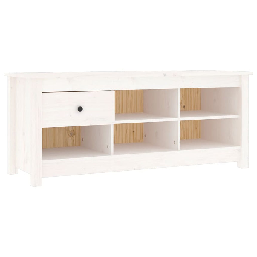 Schoenenkast 110X38X45,5 Cm Massief Grenenhout Wit