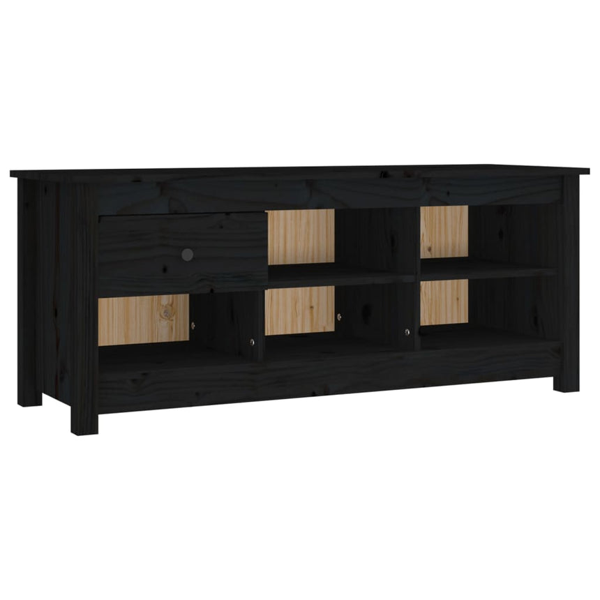 Schoenenkast 110X38X45,5 Cm Massief Grenenhout Zwart