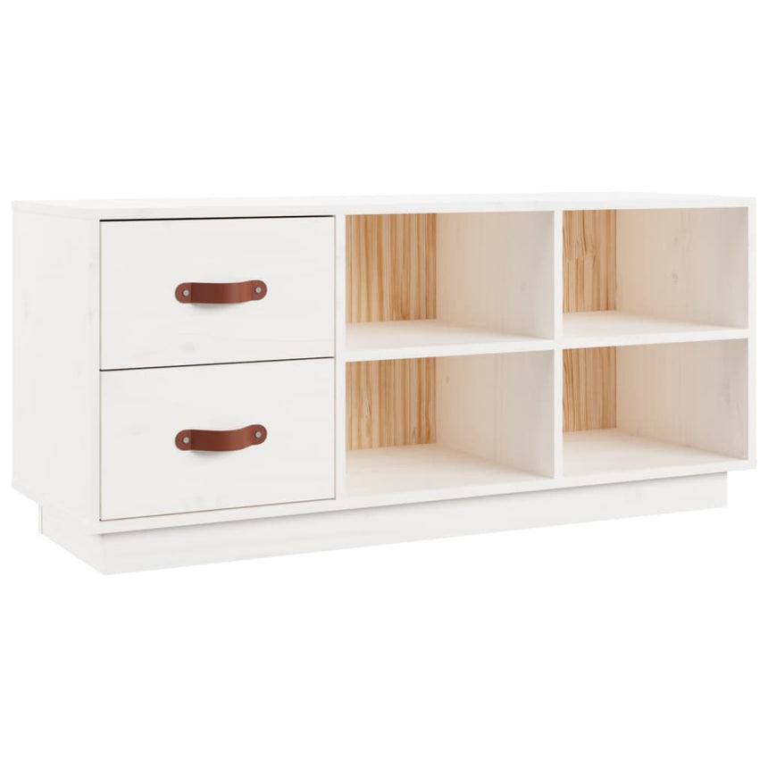 Schoenenbank 100X34X45 Cm Massief Grenenhout Wit