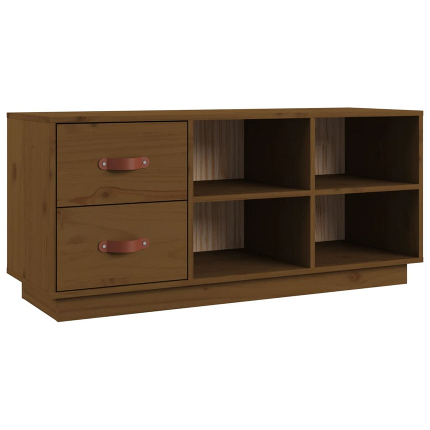 Schoenenbank 100X34X45 Cm Massief Grenenhout Honingbruin
