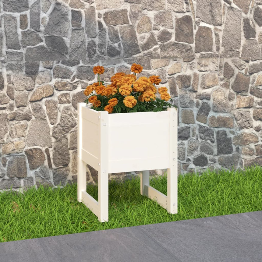 Plantenbakken 40X40X52,5 Cm Massief Grenenhout Wit
