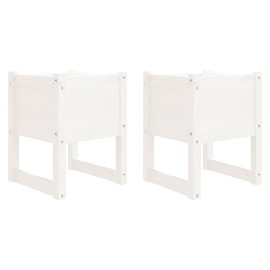 Plantenbakken 40X40X52,5 Cm Massief Grenenhout Wit