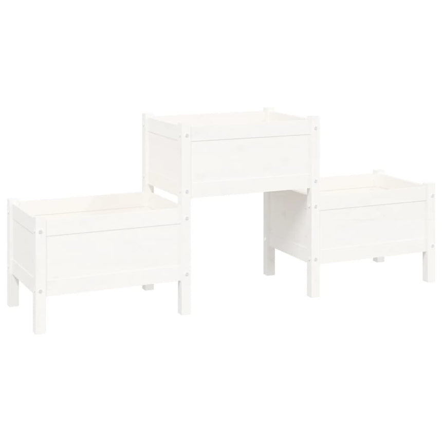 Plantenbak 178,5X44X75 Cm Massief Grenenhout Wit