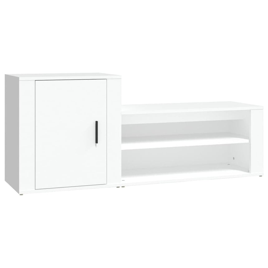 Schoenenkast 130X35X54 Cm Bewerkt Hout Wit
