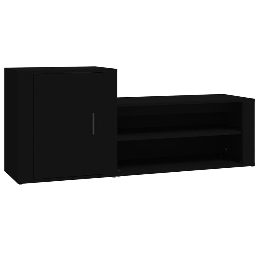 Schoenenkast 130X35X54 Cm Bewerkt Hout Zwart