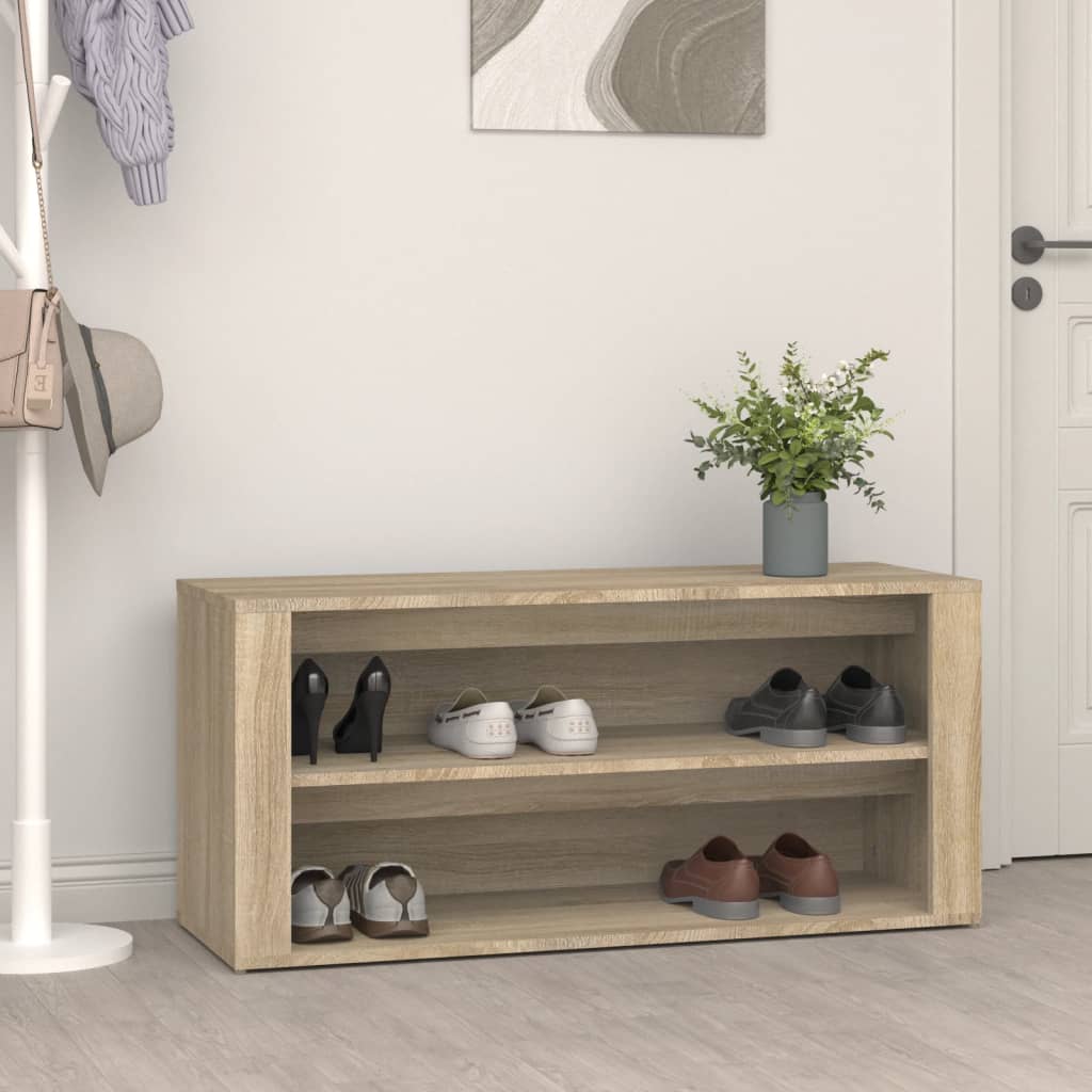 Schoenenrek 100X35X45 Cm Bewerkt Hout Kleurig Sonoma Eiken
