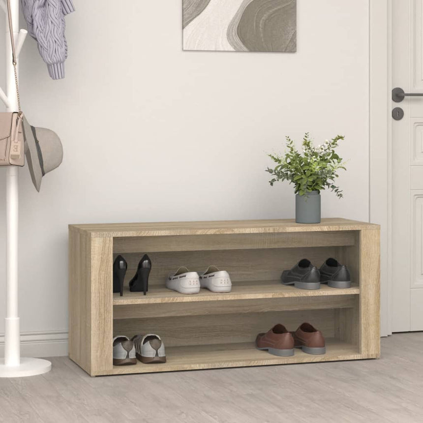 Schoenenrek 100X35X45 Cm Bewerkt Hout Kleurig Sonoma Eiken
