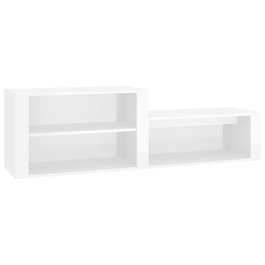 Schoenenkast 150X35X45 Cm Bewerkt Hout Hoogglans Wit