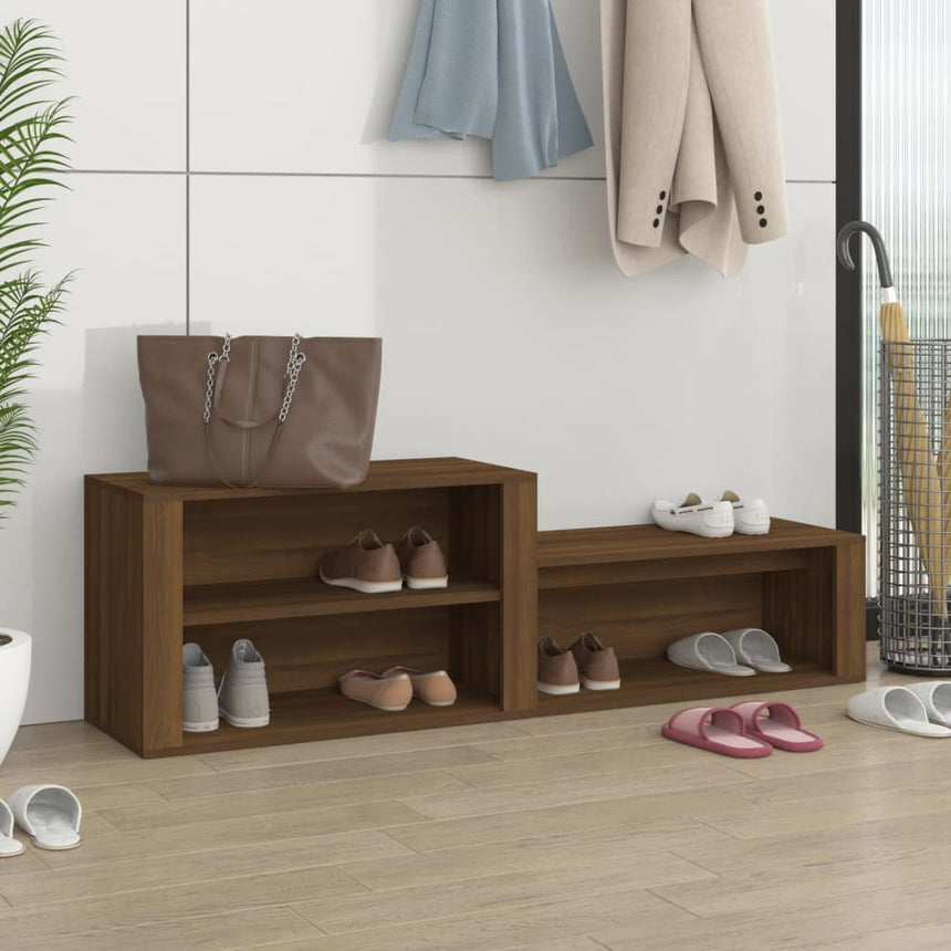 Schoenenkast 150X35X45 Cm Bewerkt Hout Bruin Eikenkleur