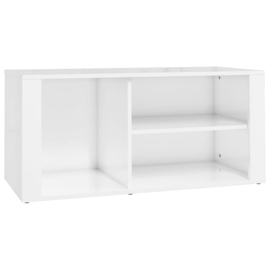 Schoenenkast 100X35X45 Cm Bewerkt Hout Hoogglans Wit