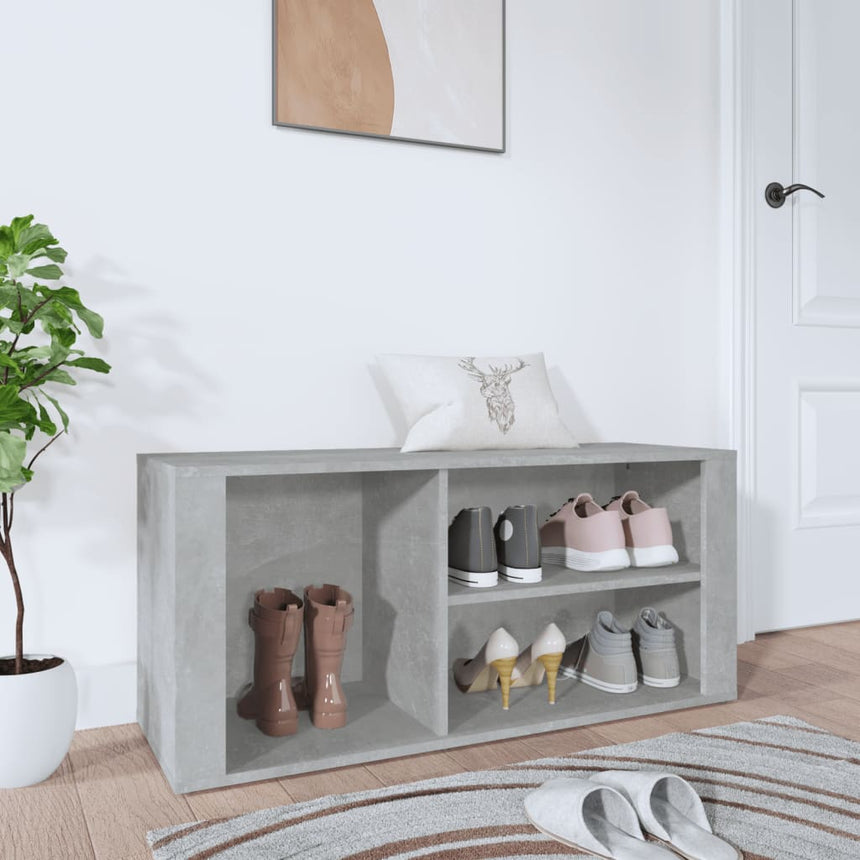 Schoenenkast 100X35X45 Cm Bewerkt Hout Betongrijs