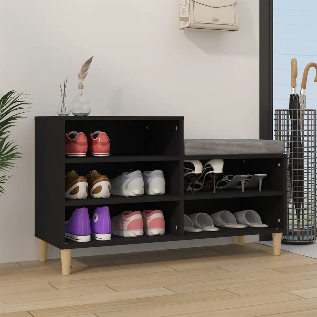 Schoenenkast 102X36X60 Cm Bewerkt Hout Zwart