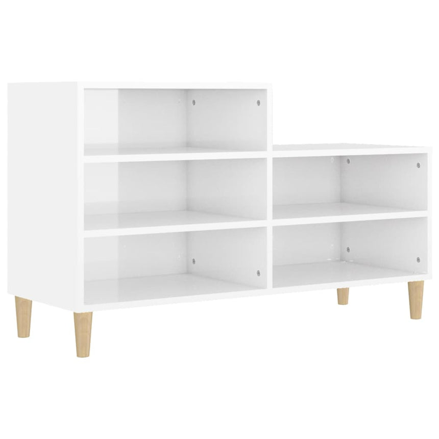 Schoenenkast 102X36X60 Cm Bewerkt Hout Hoogglans Wit