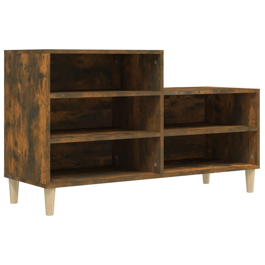Schoenenkast 102X36X60 Cm Bewerkt Hout Kleurig Gerookt Eiken